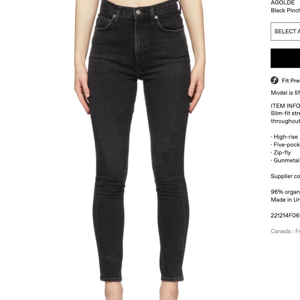 Agolde Black Sophie Jeans Size 26